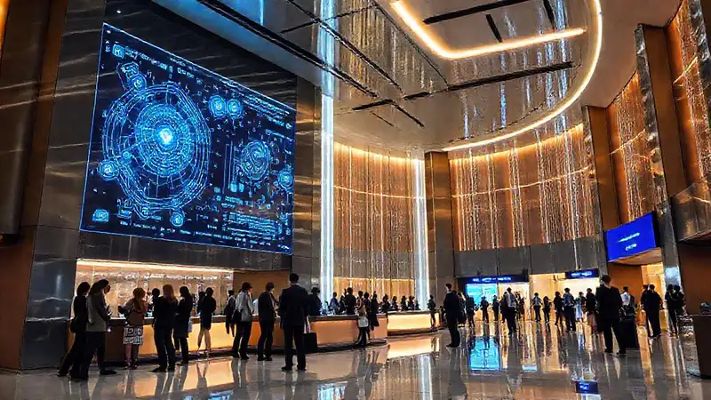 Banco futurista: tecnología, calma e innovación